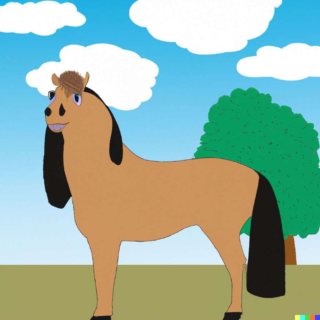 a horse, children's book illustration